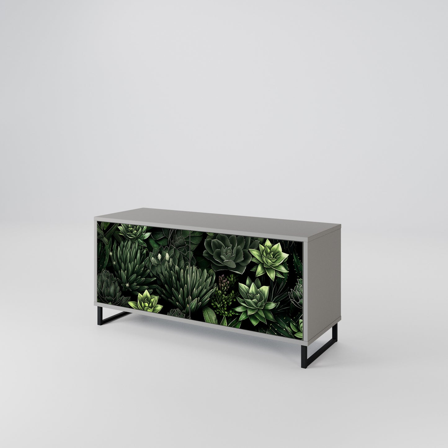 SUCCULENT JUNGLE Kompaktní dvoudveřový TV stolek