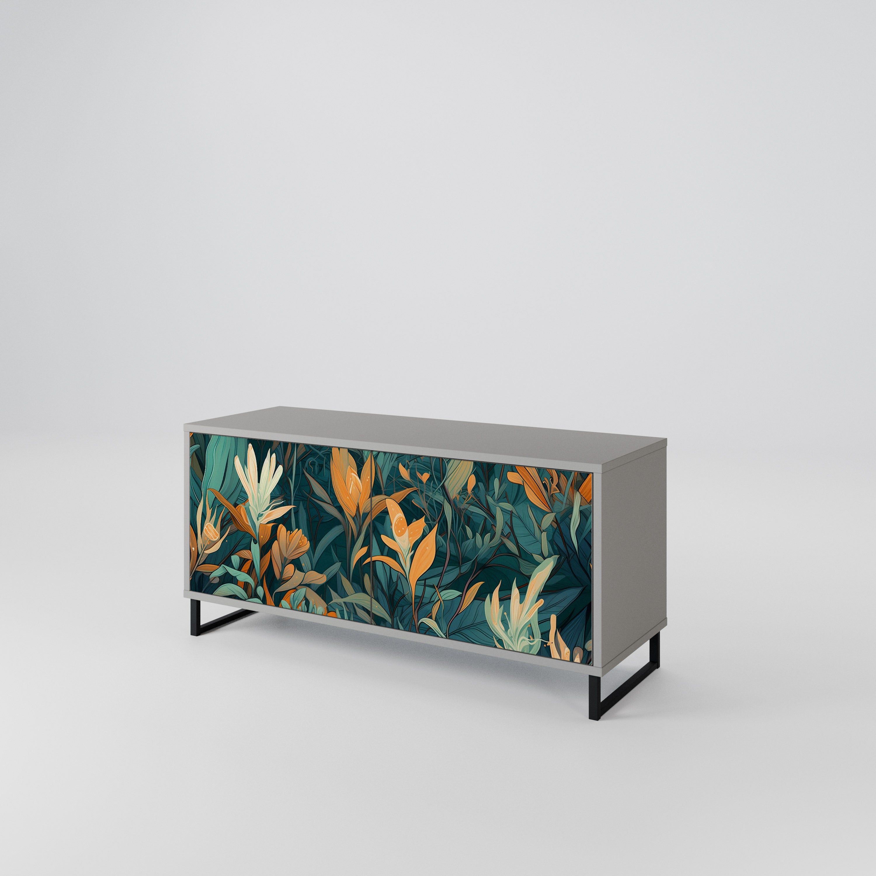 FLORAL SERENITY Compact 2-Door TV Cabinet