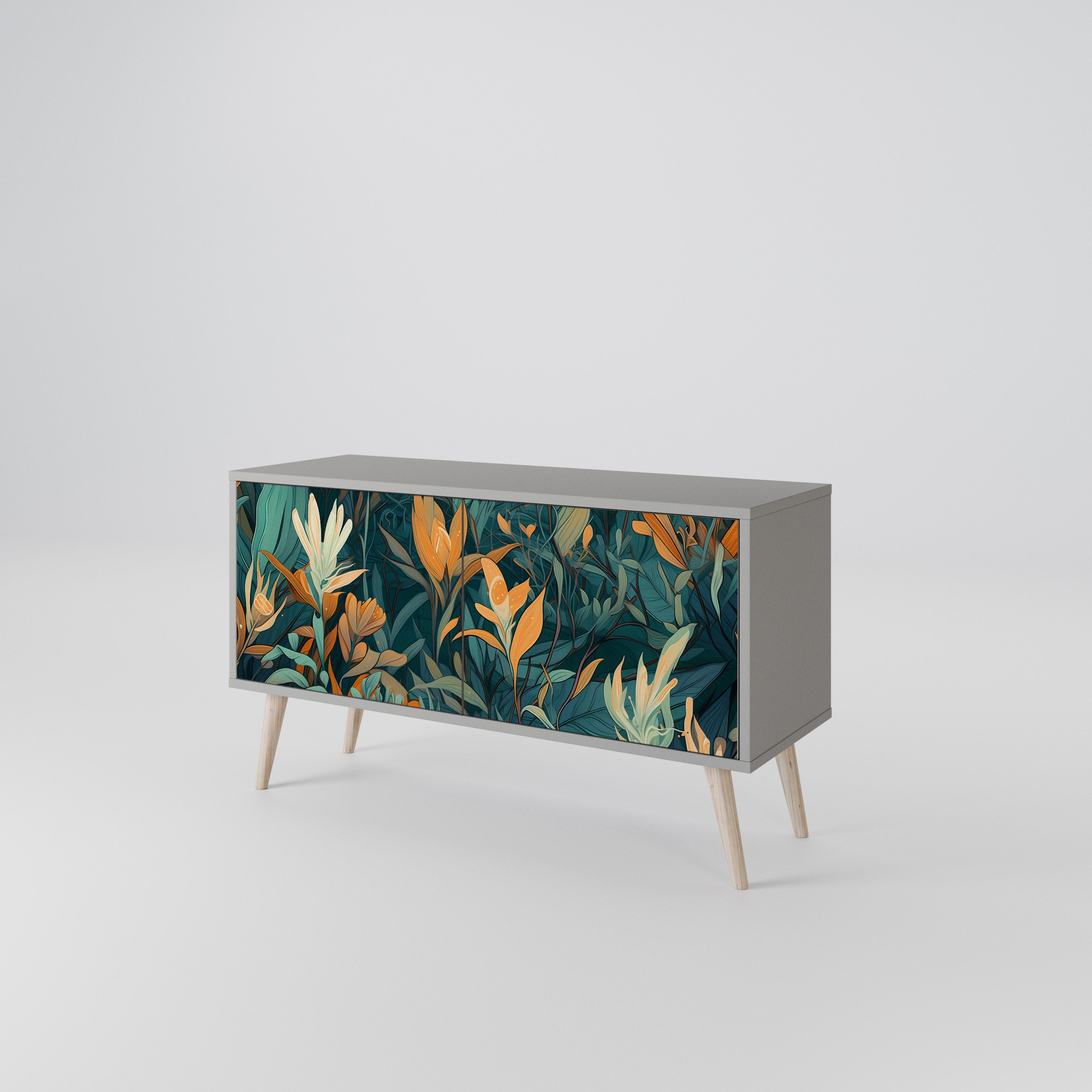 FLORAL SERENITY Compact 2-Door TV Cabinet