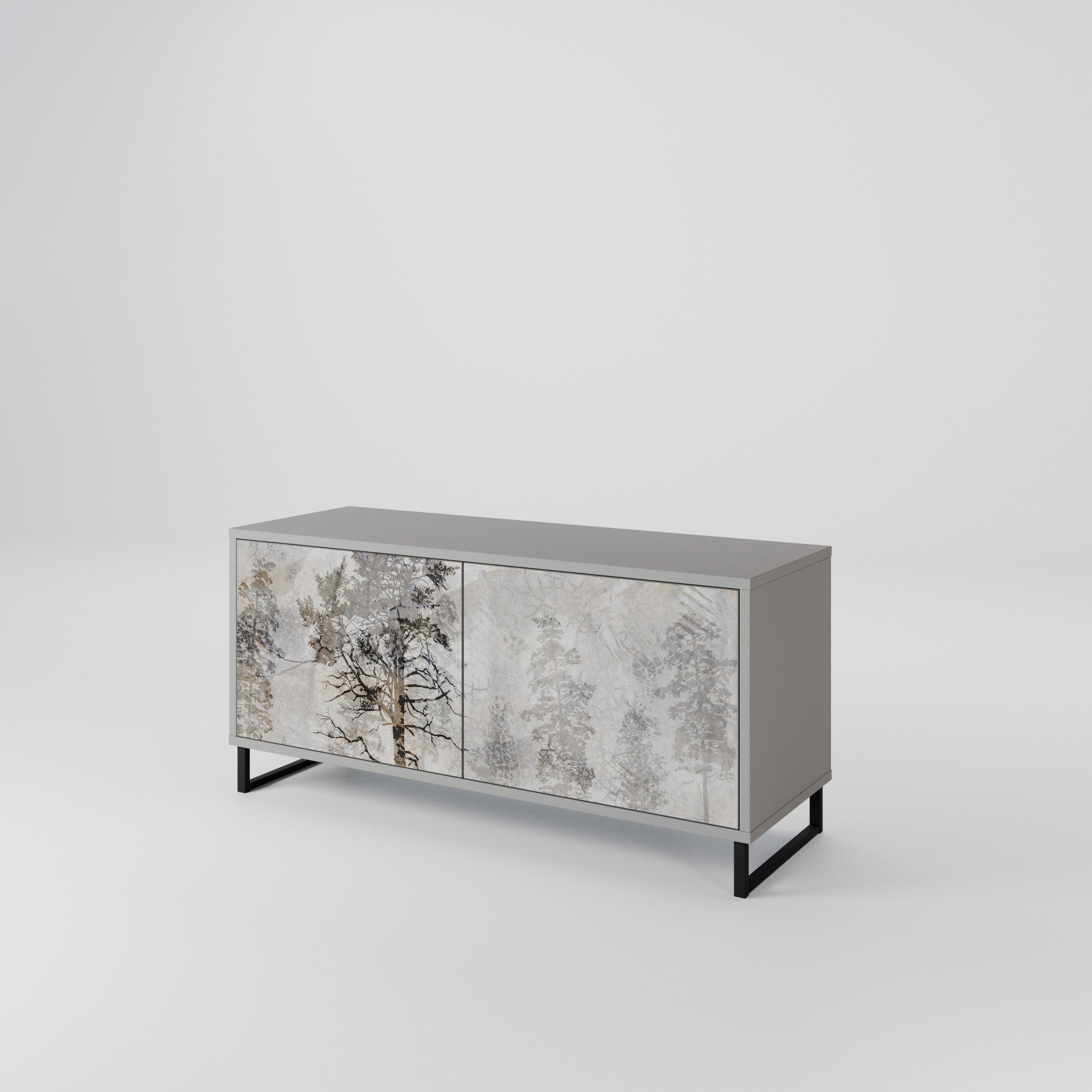 FADE IN THE TREES Compact 2-Door TV Cabinet