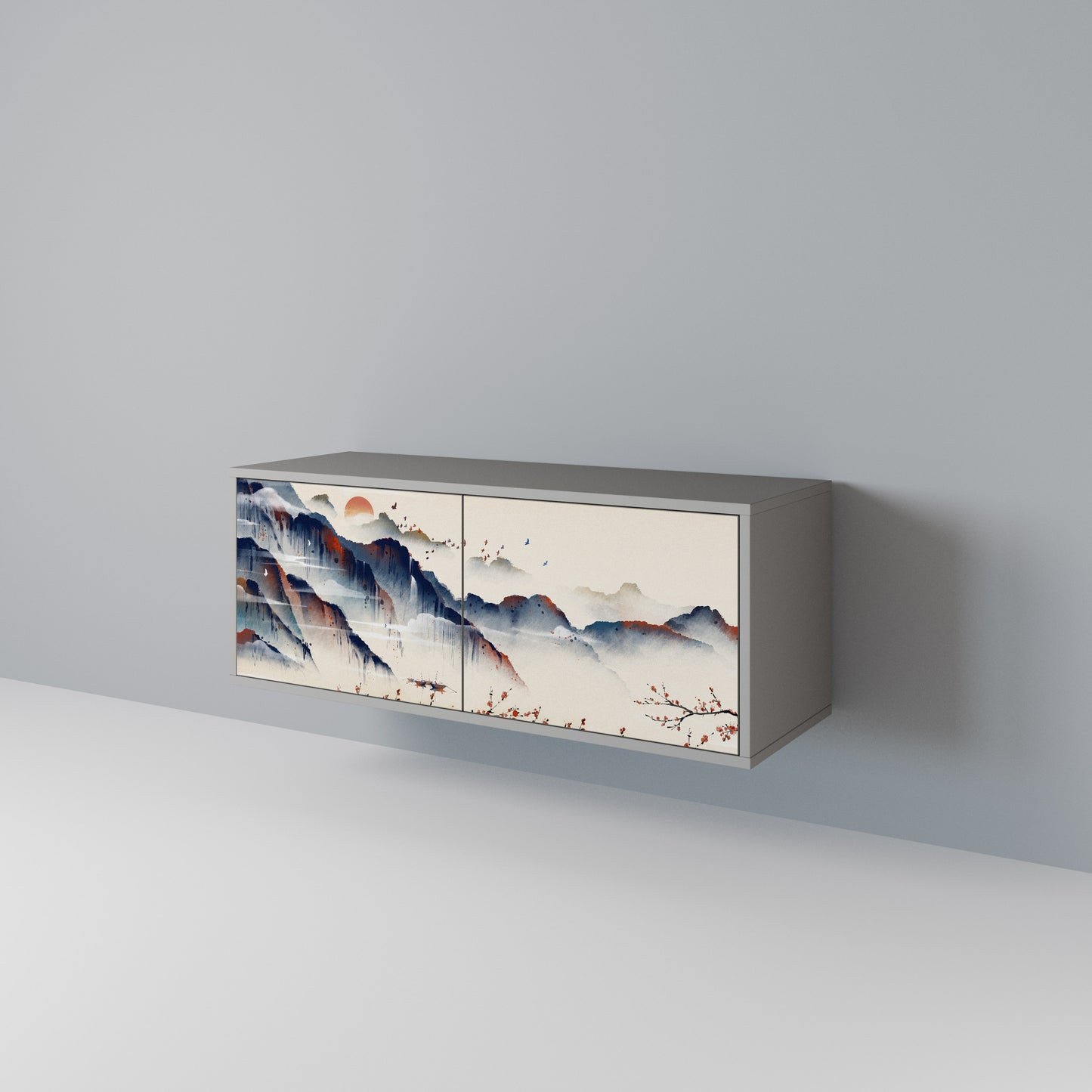 JAPANESE LANDSCAPE Kompaktní dvoudveřový TV stolek