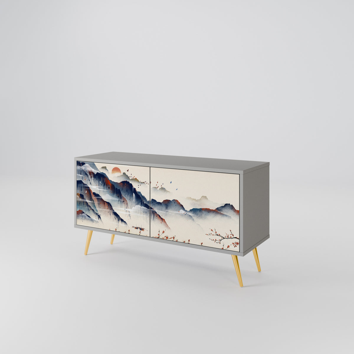 JAPANESE LANDSCAPE Kompaktní dvoudveřový TV stolek