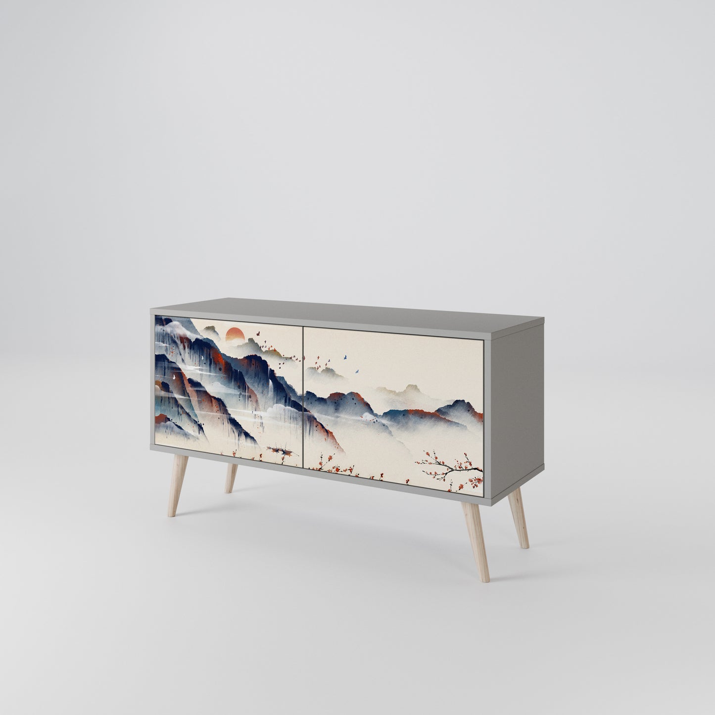 JAPANESE LANDSCAPE Kompaktní dvoudveřový TV stolek