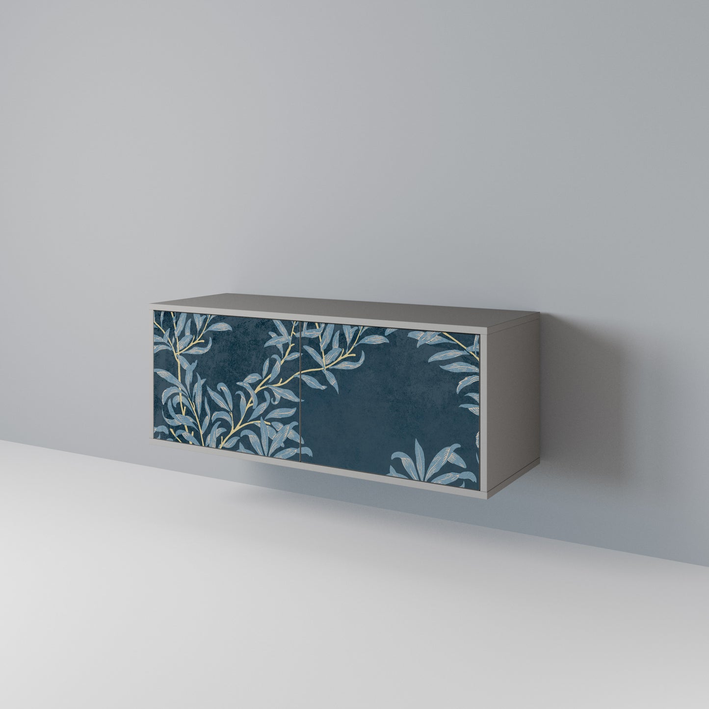 BLUE LEAVES Kompaktní dvoudveřový TV stolek