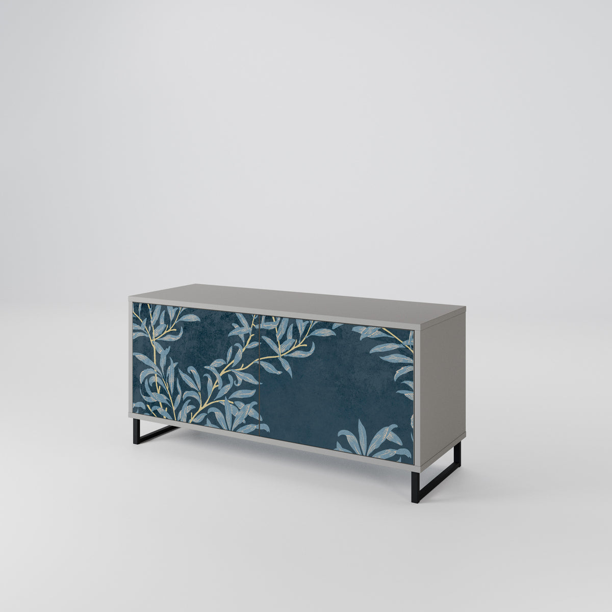 BLUE LEAVES Kompaktní dvoudveřový TV stolek