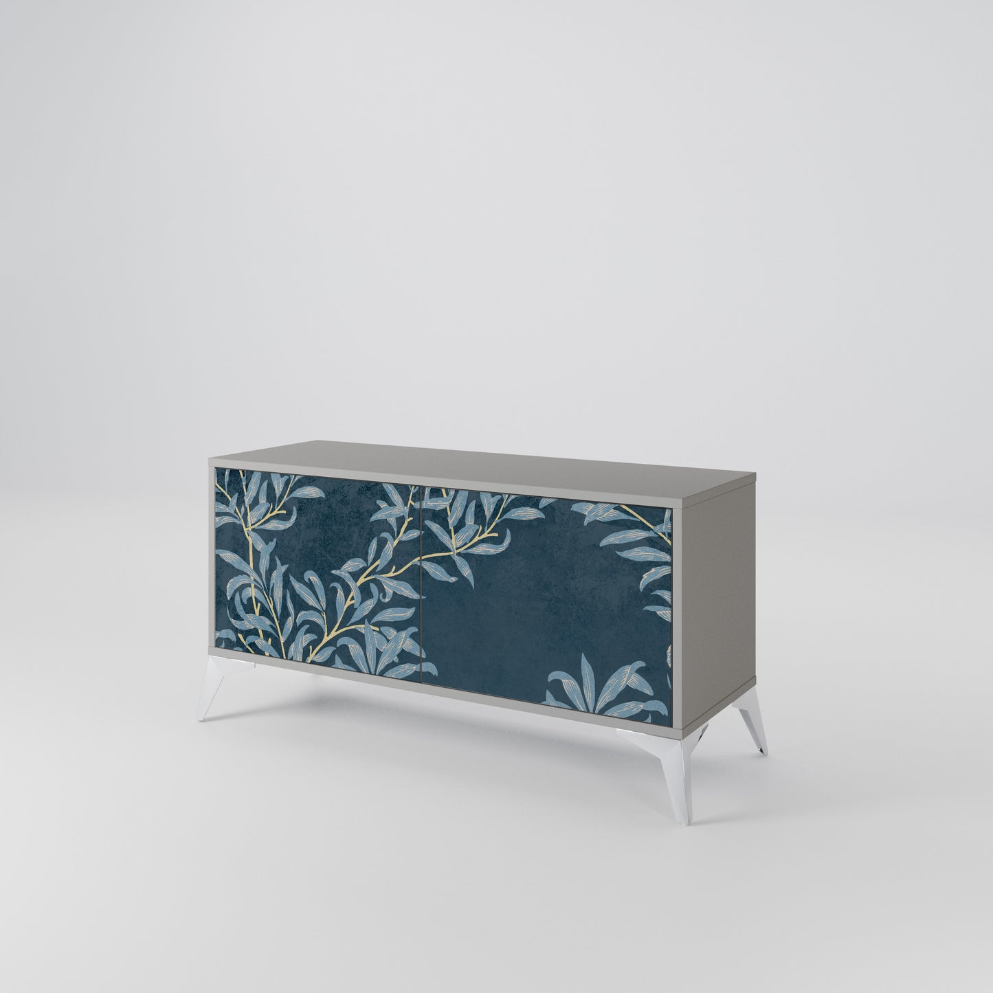 BLUE LEAVES Kompaktní dvoudveřový TV stolek