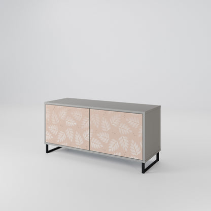 LEAVES ON BEIGE Kompaktní dvoudveřový TV stolek