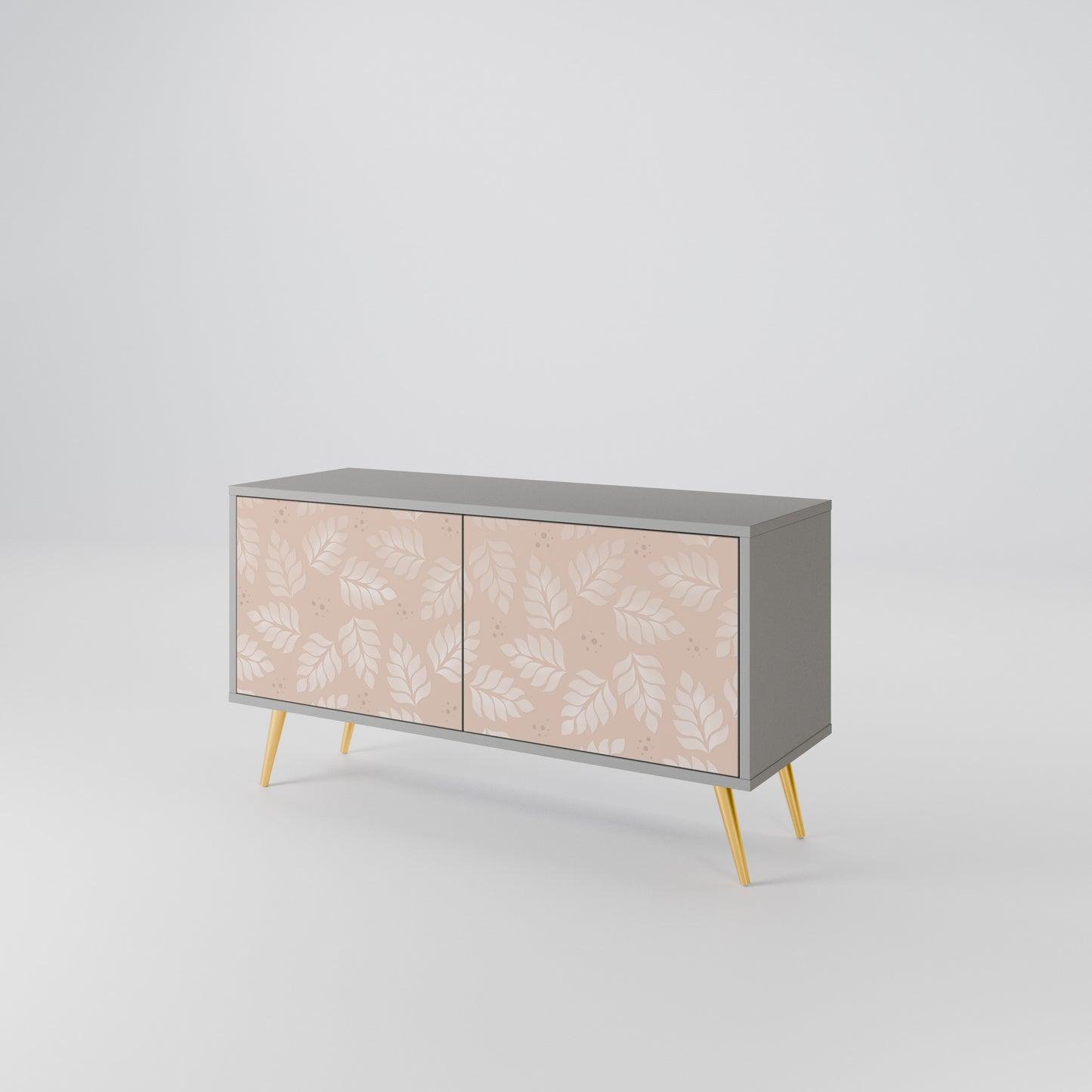 LEAVES ON BEIGE Kompaktní dvoudveřový TV stolek