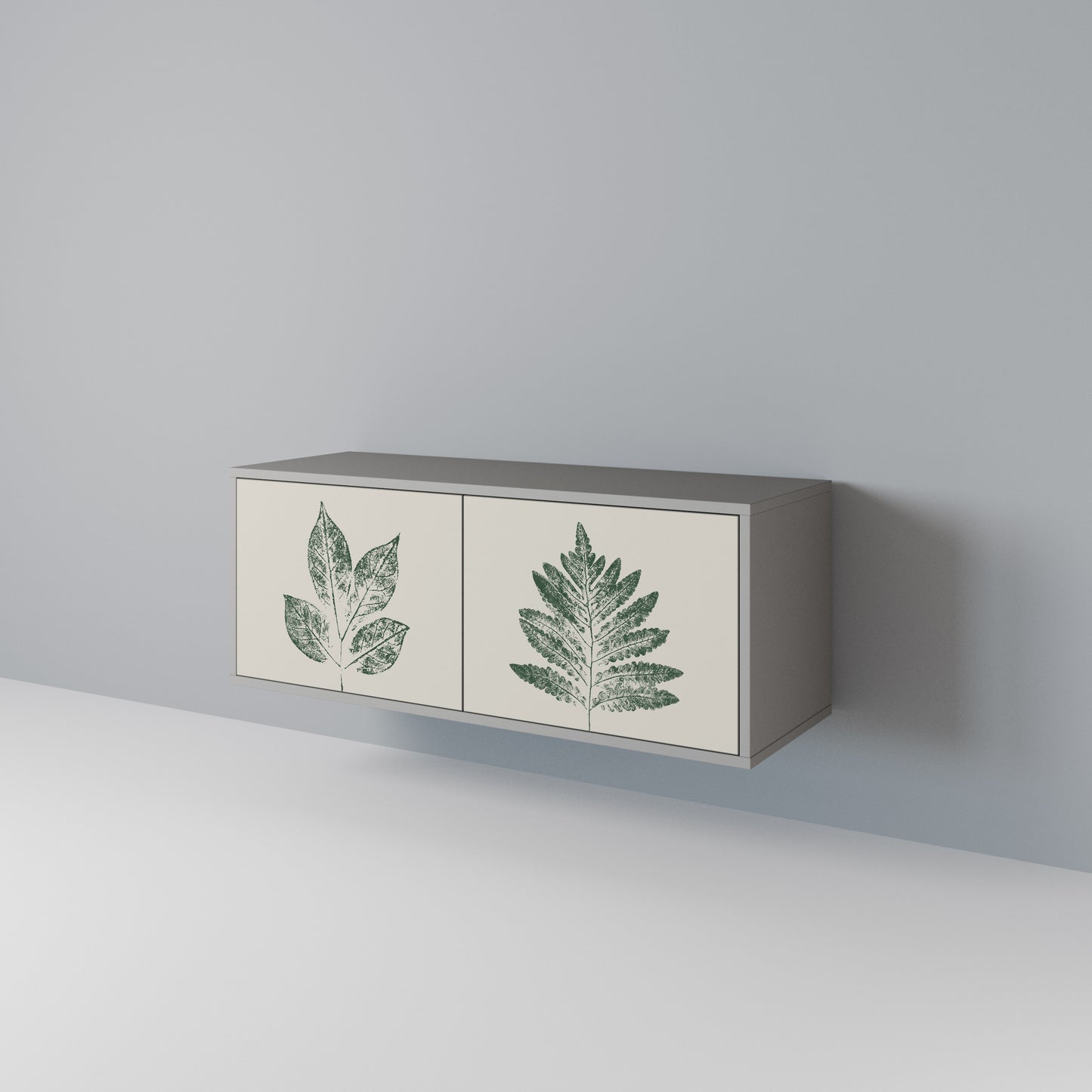GREEN LEAFY STAMPS Kompaktní dvoudveřový TV stolek