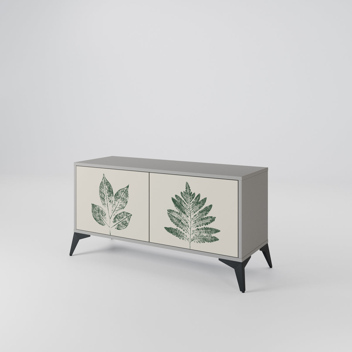 GREEN LEAFY STAMPS Kompaktní dvoudveřový TV stolek