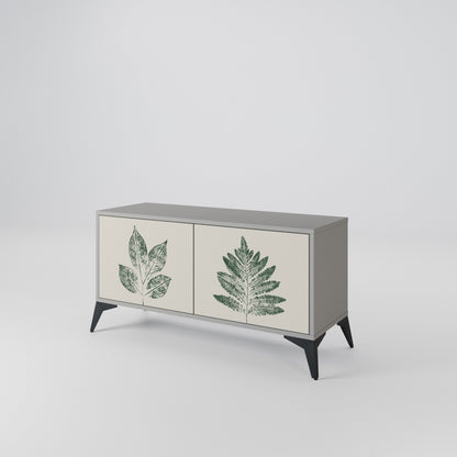 GREEN LEAFY STAMPS Kompaktní dvoudveřový TV stolek