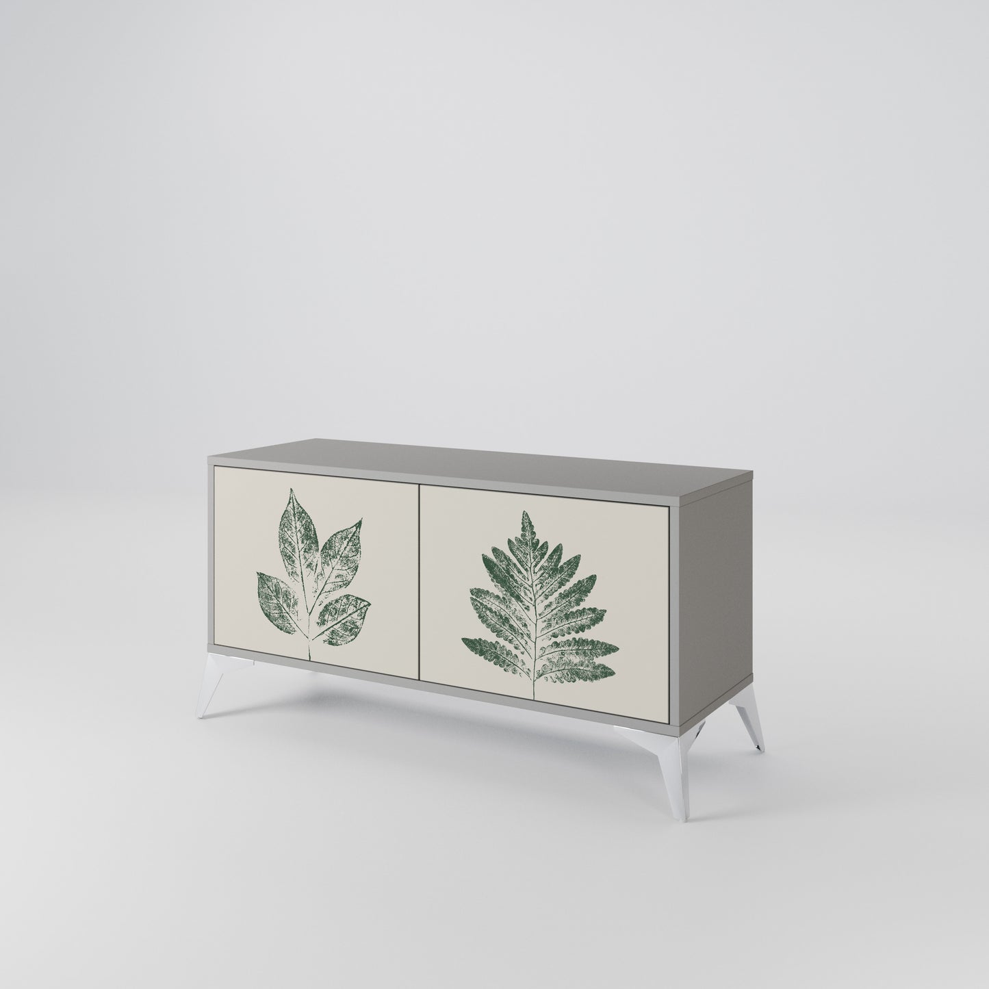 GREEN LEAFY STAMPS Kompaktní dvoudveřový TV stolek