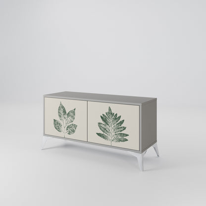 GREEN LEAFY STAMPS Kompaktní dvoudveřový TV stolek