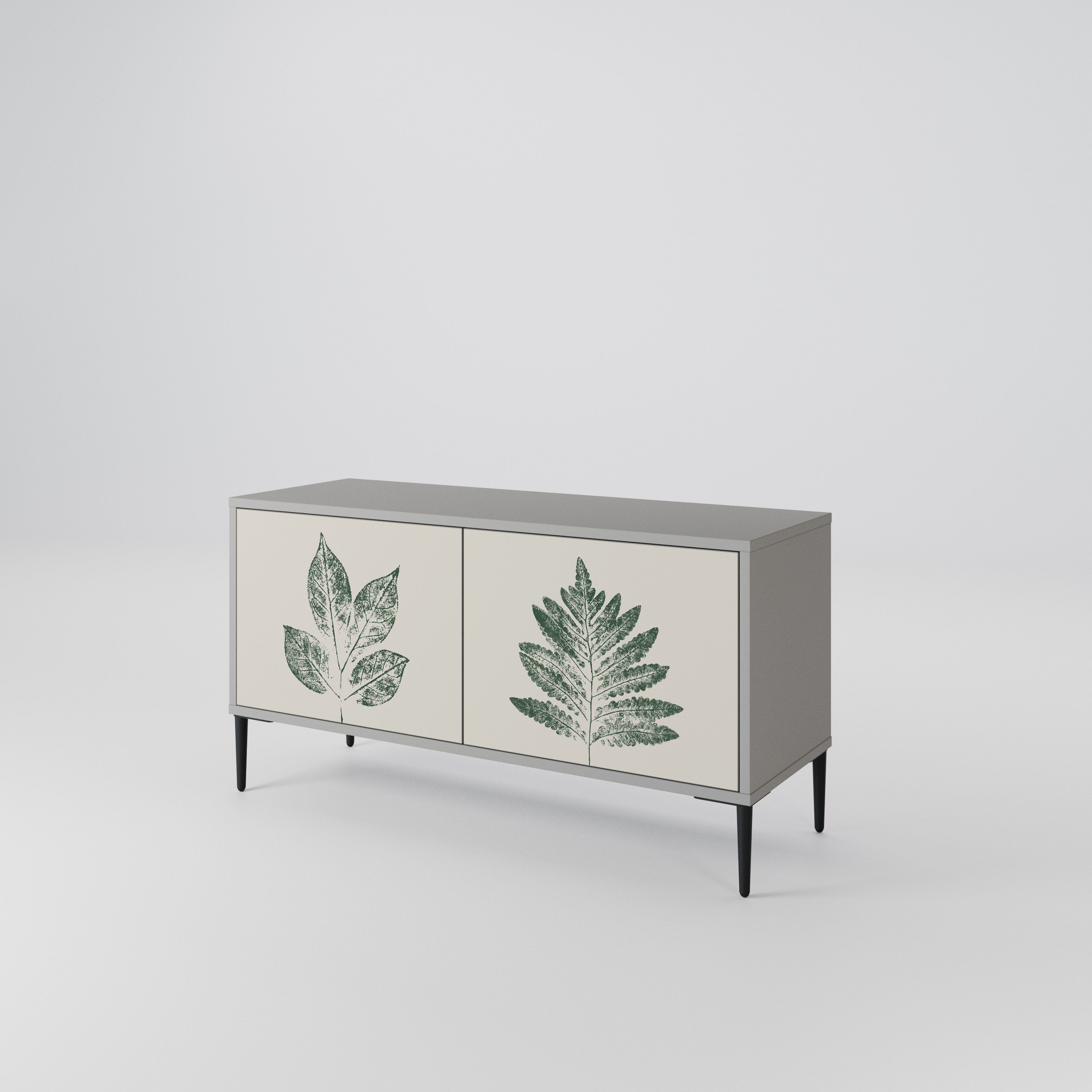 GREEN LEAFY STAMPS Compact 2-Door TV Cabinet
