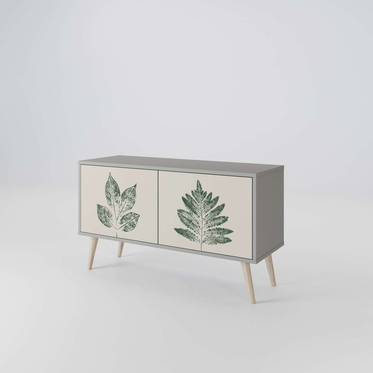 GREEN LEAFY STAMPS Kompaktní dvoudveřový TV stolek