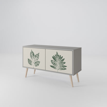 GREEN LEAFY STAMPS Kompaktní dvoudveřový TV stolek