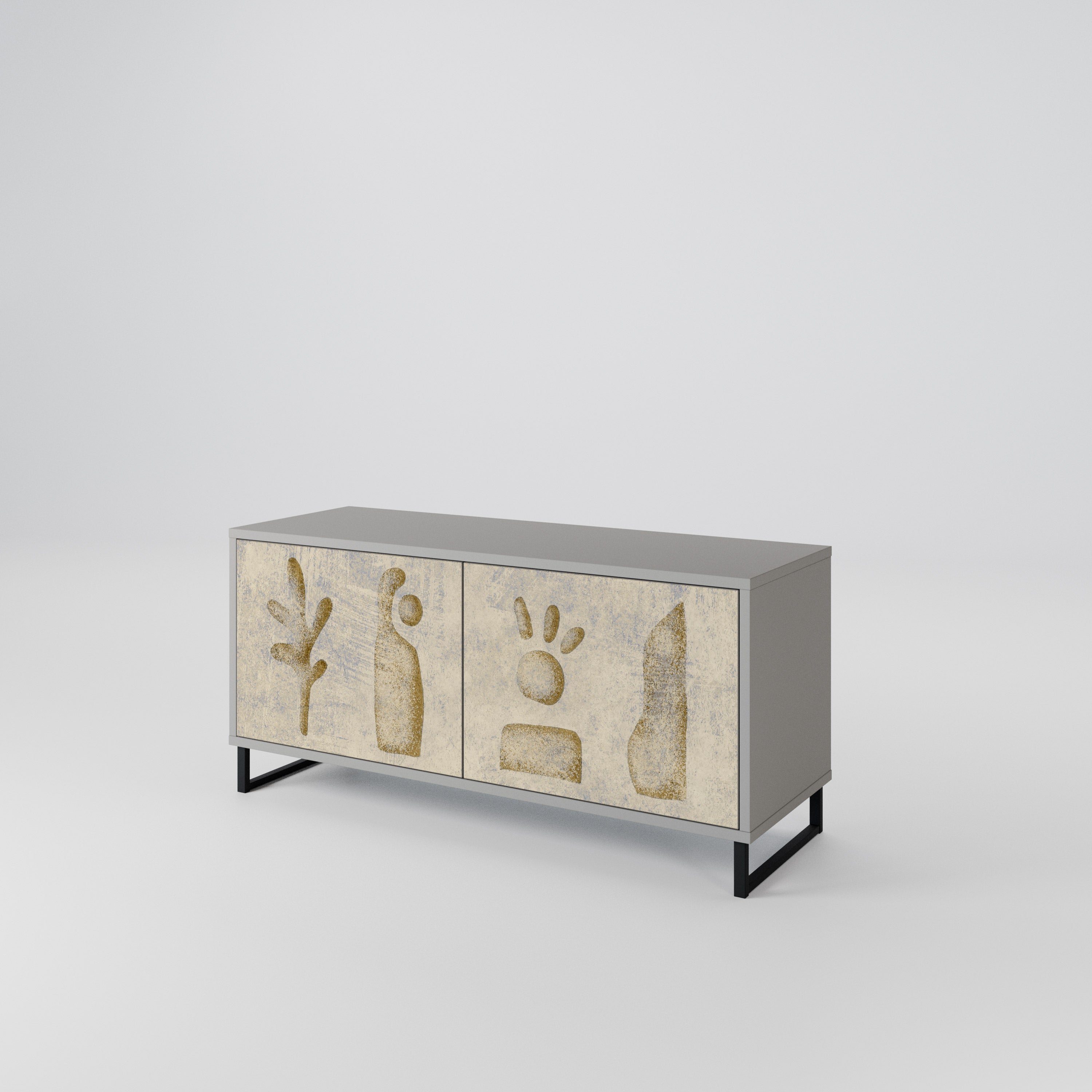SAND SCULPTURES Compact 2-Door TV Cabinet