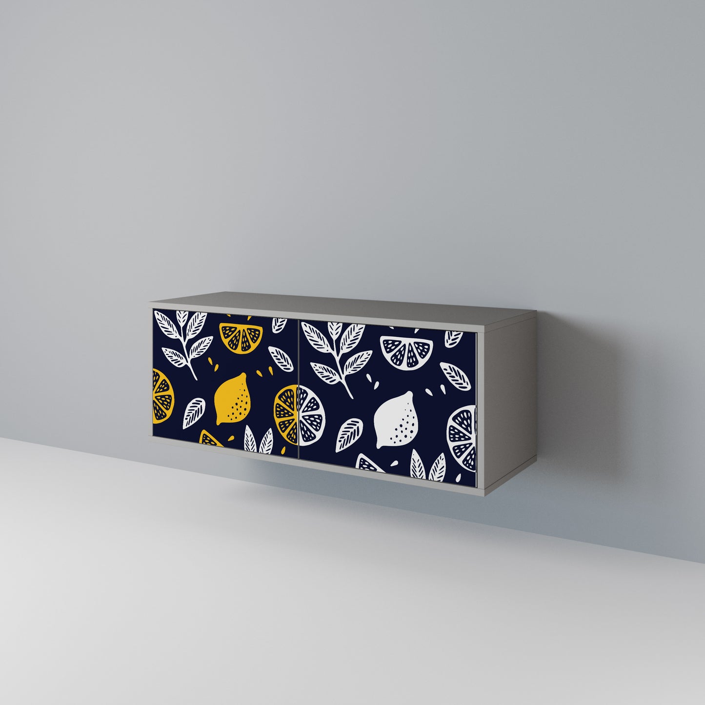 CITRUS BLACK AND WHITE Kompaktní dvoudveřový TV stolek