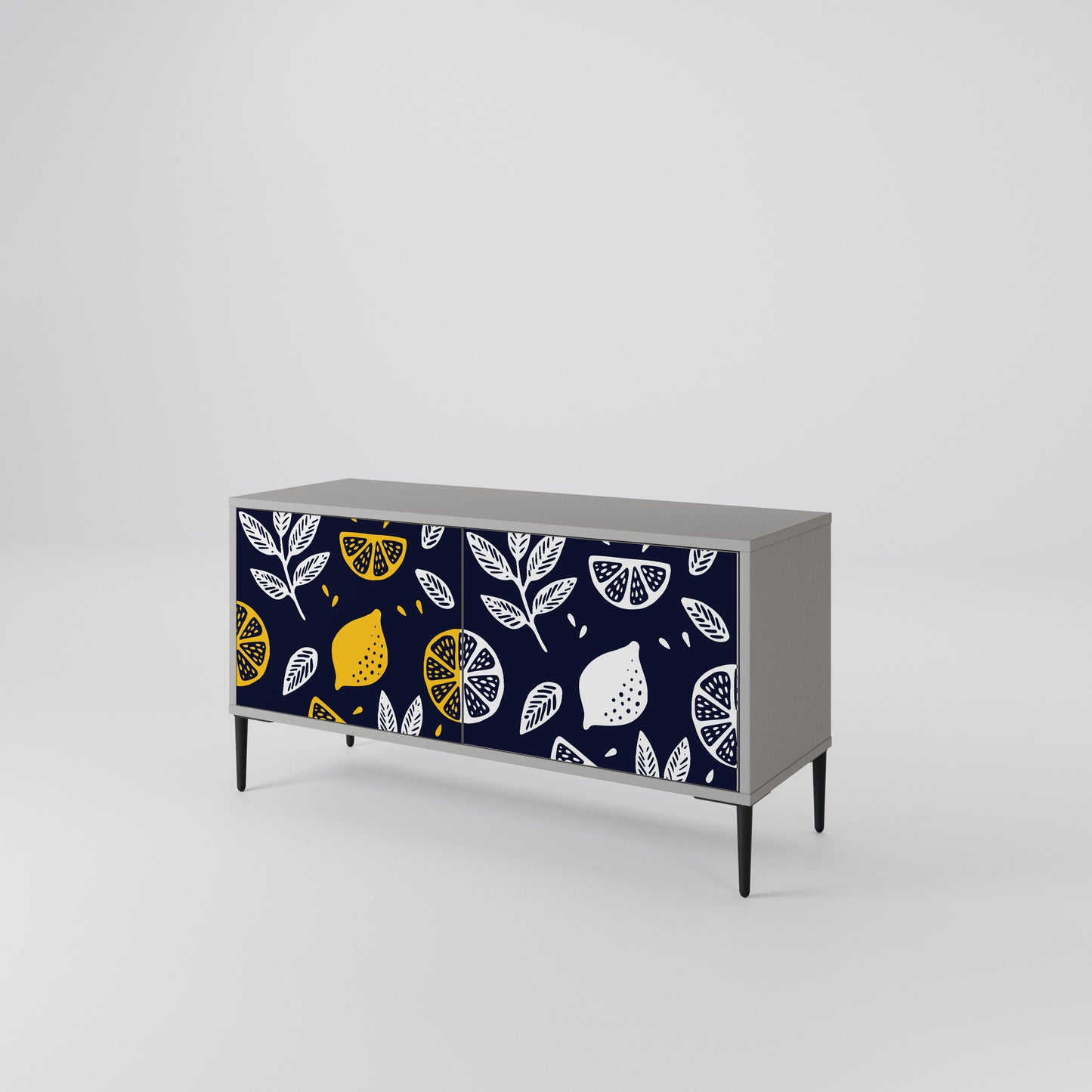 CITRUS BLACK AND WHITE Kompaktní dvoudveřový TV stolek