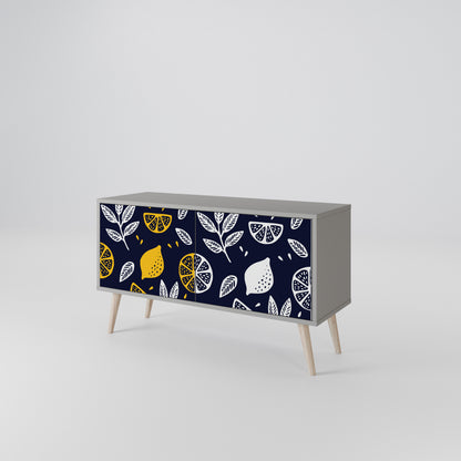 CITRUS BLACK AND WHITE Kompaktní dvoudveřový TV stolek