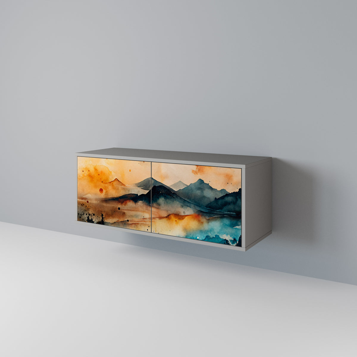 OMINOUS MOUNTAINS Kompaktní dvoudveřový TV stolek