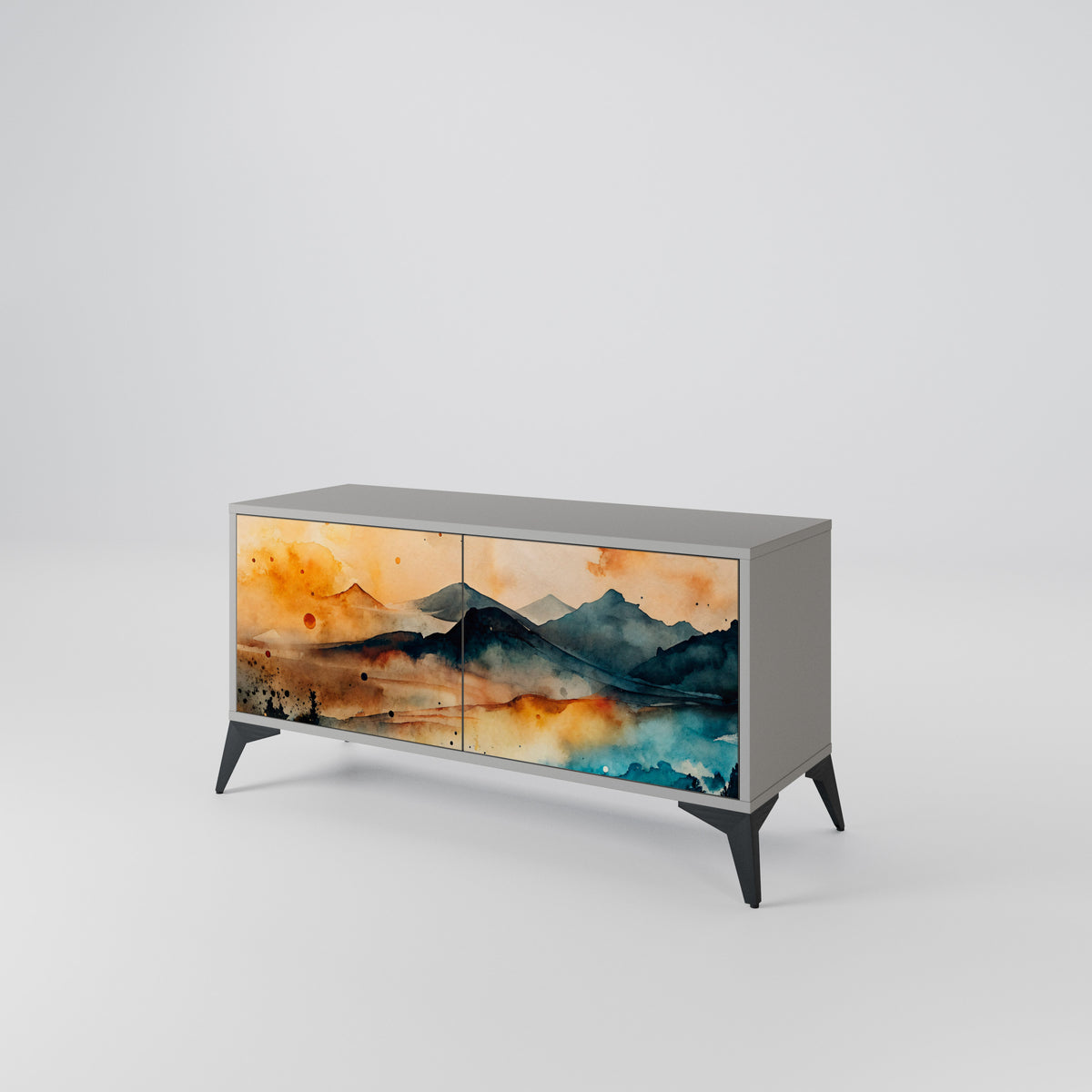 OMINOUS MOUNTAINS Kompaktní dvoudveřový TV stolek