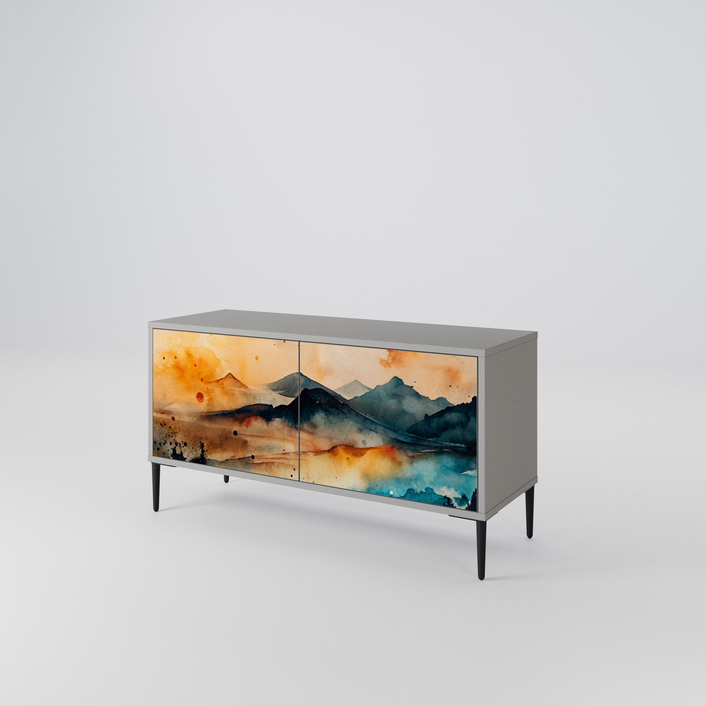 OMINOUS MOUNTAINS Kompaktní dvoudveřový TV stolek