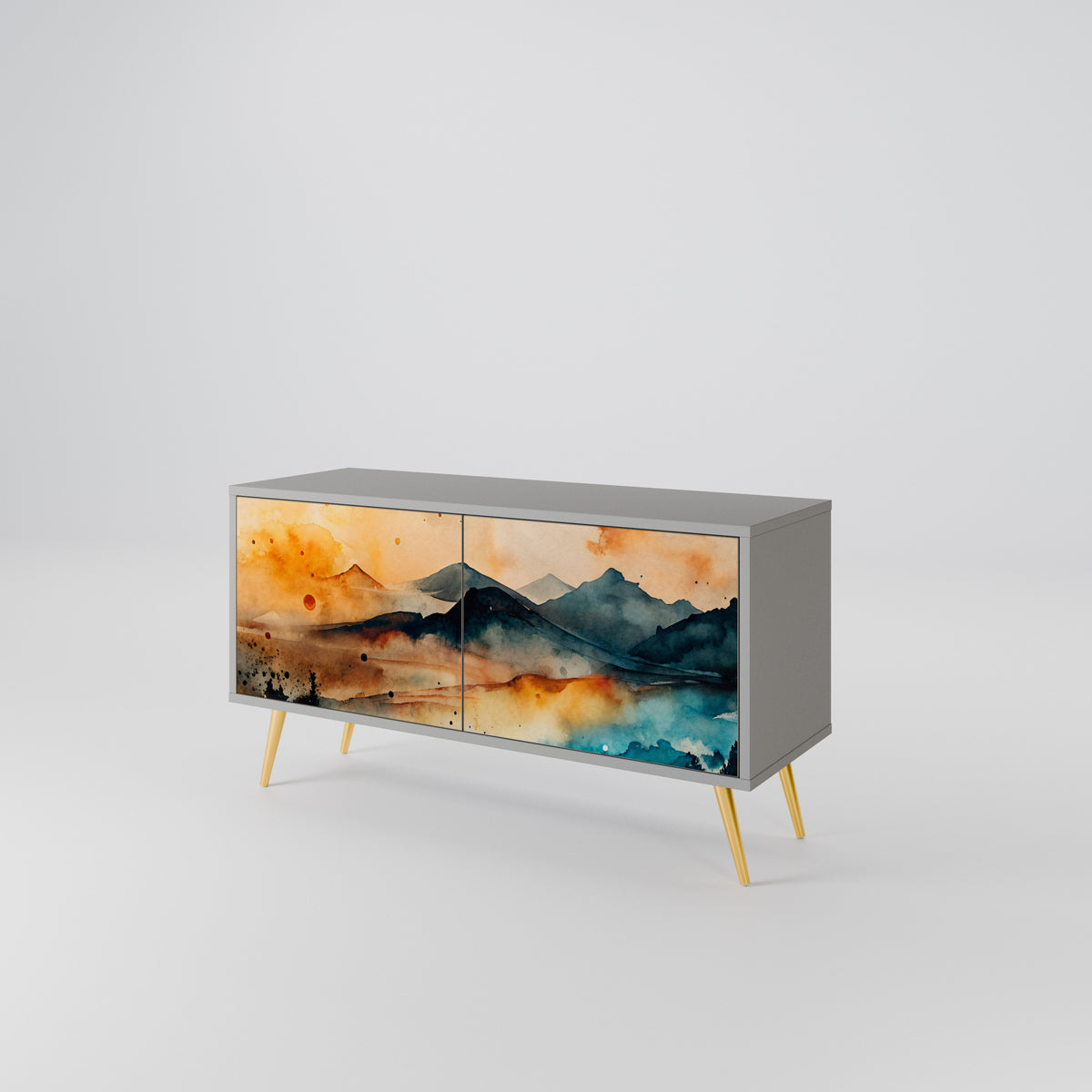 OMINOUS MOUNTAINS Kompaktní dvoudveřový TV stolek