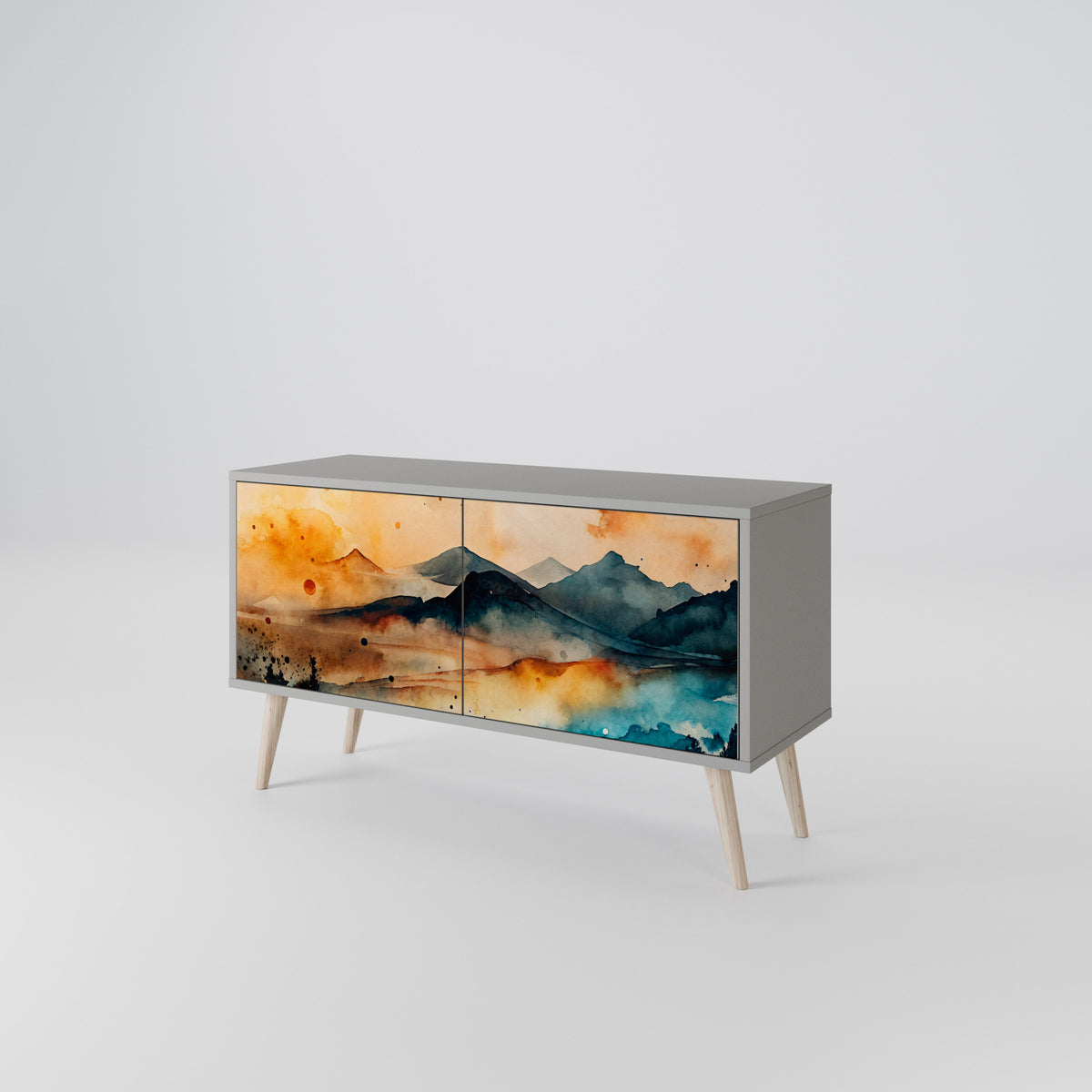 OMINOUS MOUNTAINS Kompaktní dvoudveřový TV stolek