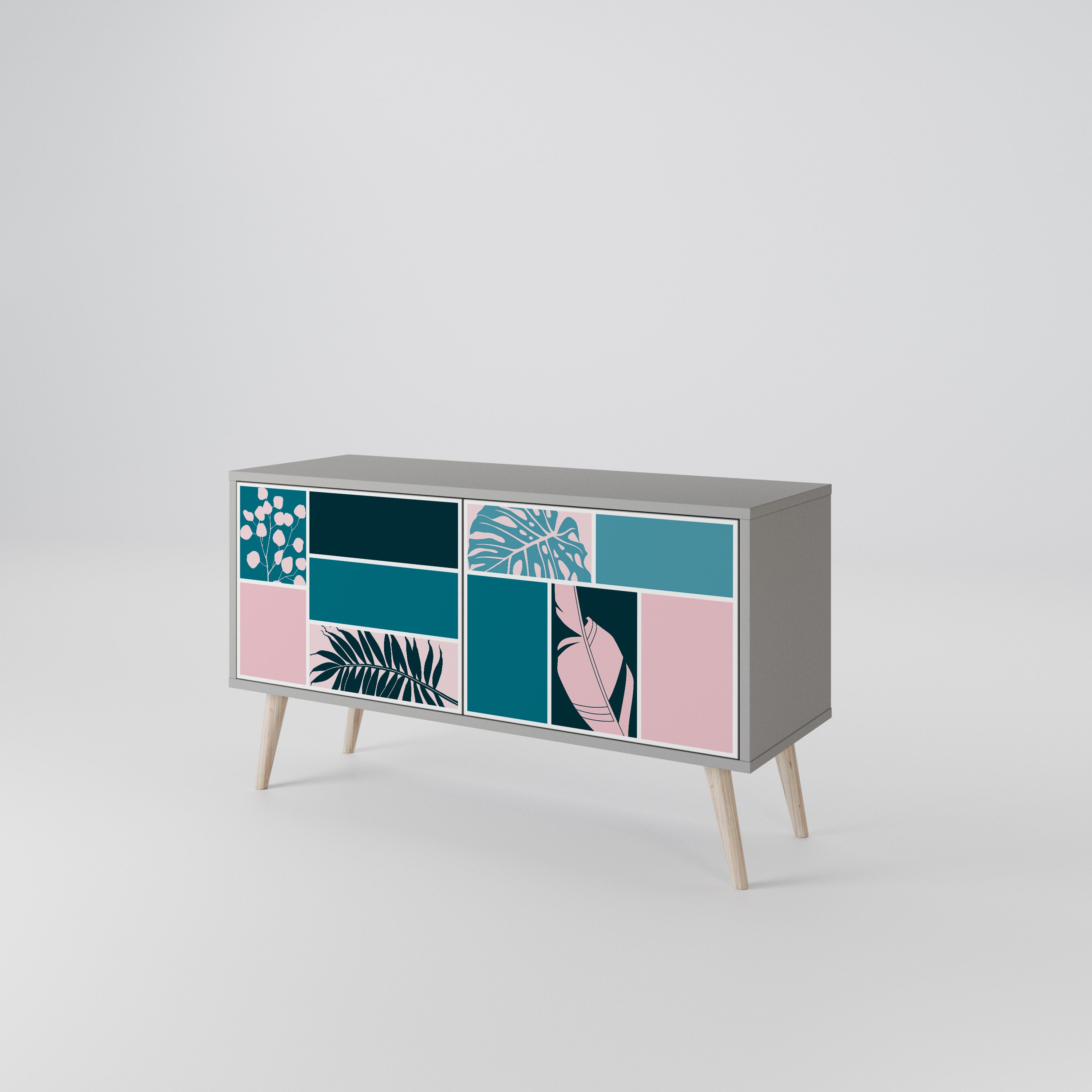 COMBINATION OF SHAPES Compact 2-Door TV Cabinet