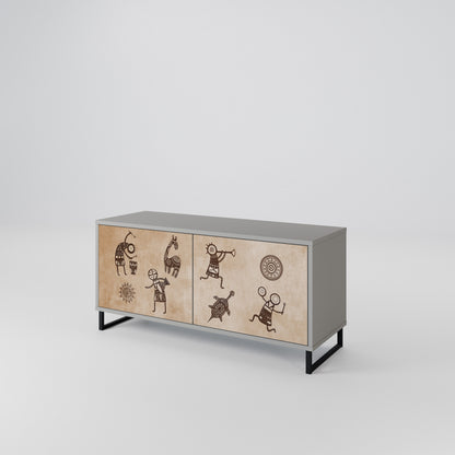 AFRICAN STYLE Kompaktní dvoudveřový TV stolek