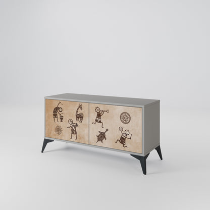 AFRICAN STYLE Kompaktní dvoudveřový TV stolek