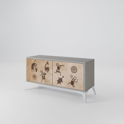AFRICAN STYLE Kompaktní dvoudveřový TV stolek