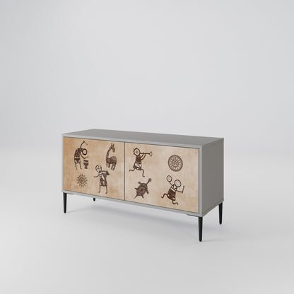 AFRICAN STYLE Kompaktní dvoudveřový TV stolek