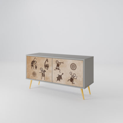 AFRICAN STYLE Kompaktní dvoudveřový TV stolek