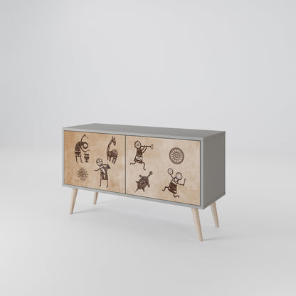 AFRICAN STYLE Kompaktní dvoudveřový TV stolek