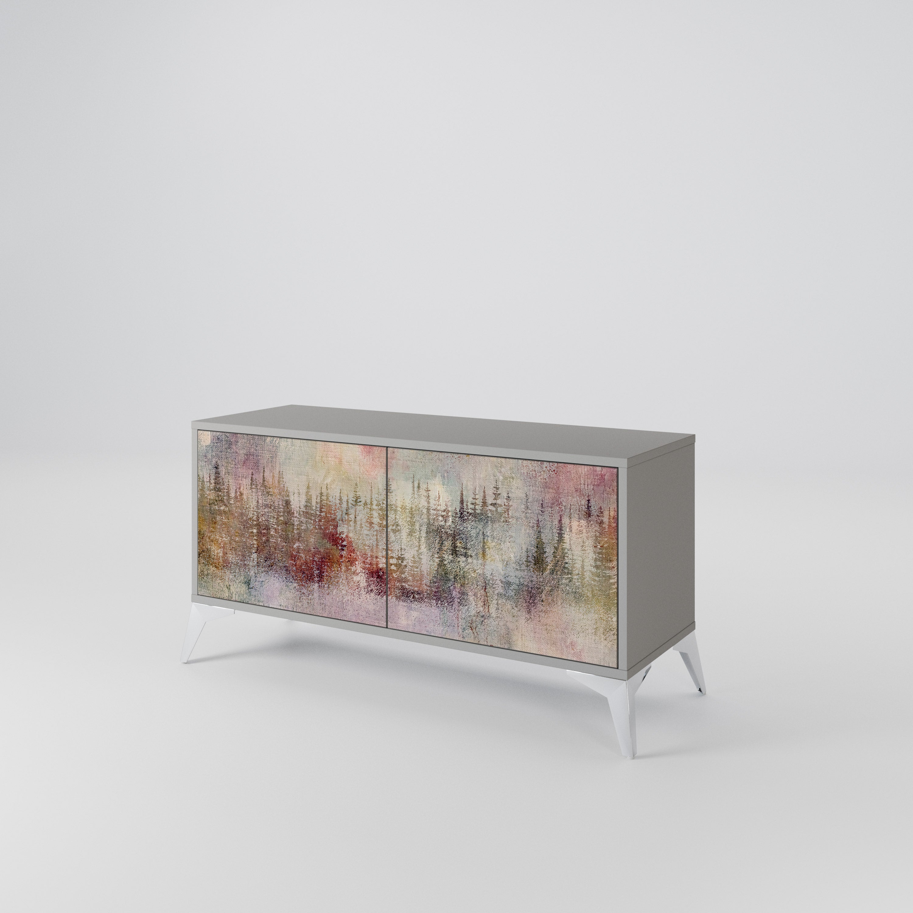 VEILED SUMMIT Compact 2-Door TV Cabinet