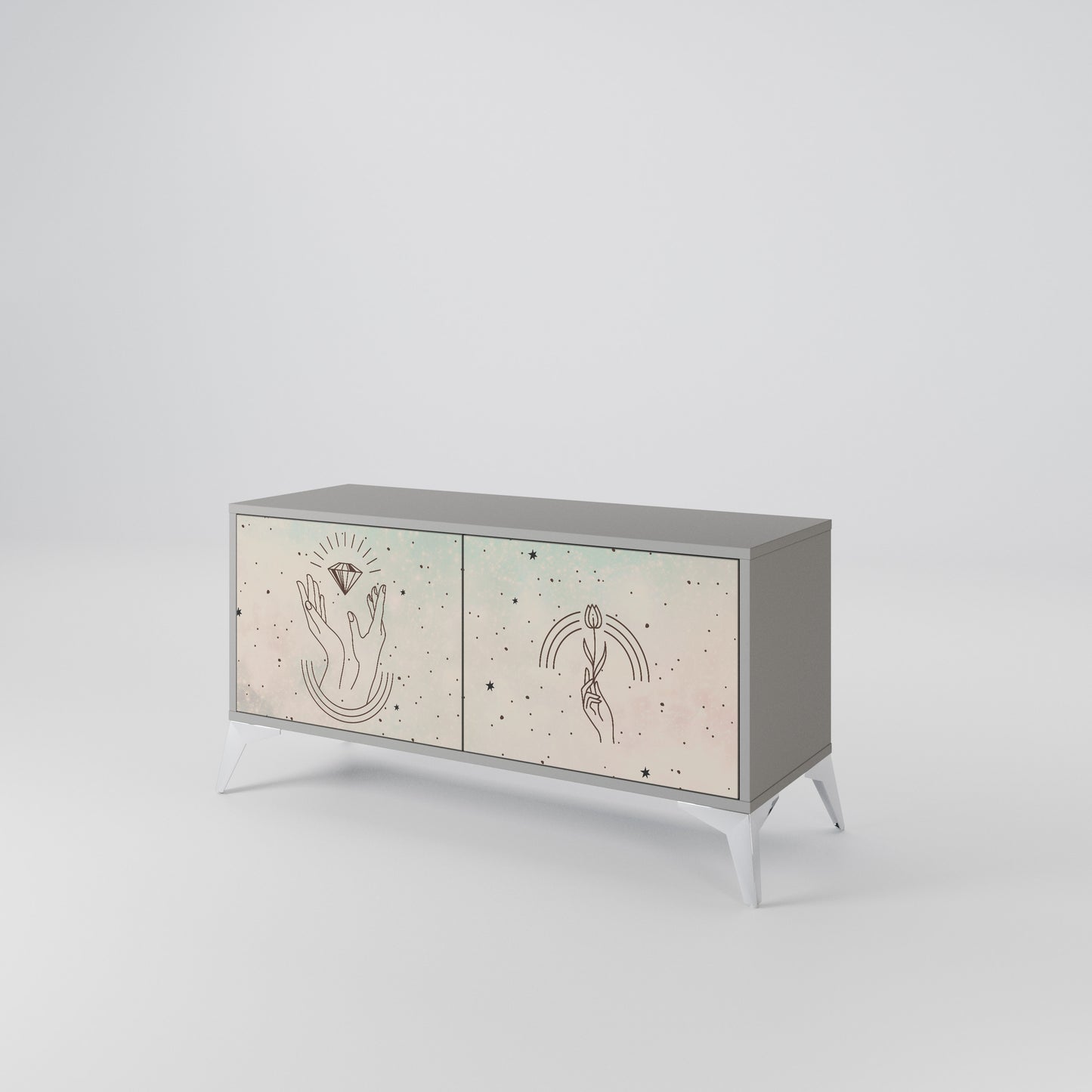 DELICATE BEAUTY Kompaktní dvoudveřový TV stolek