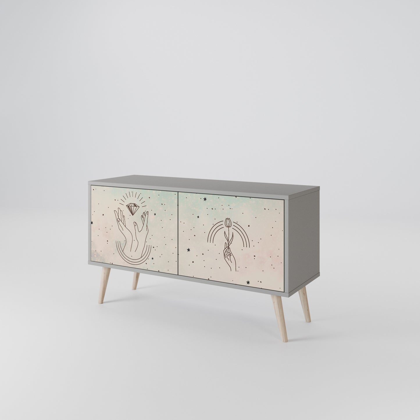 DELICATE BEAUTY Kompaktní dvoudveřový TV stolek