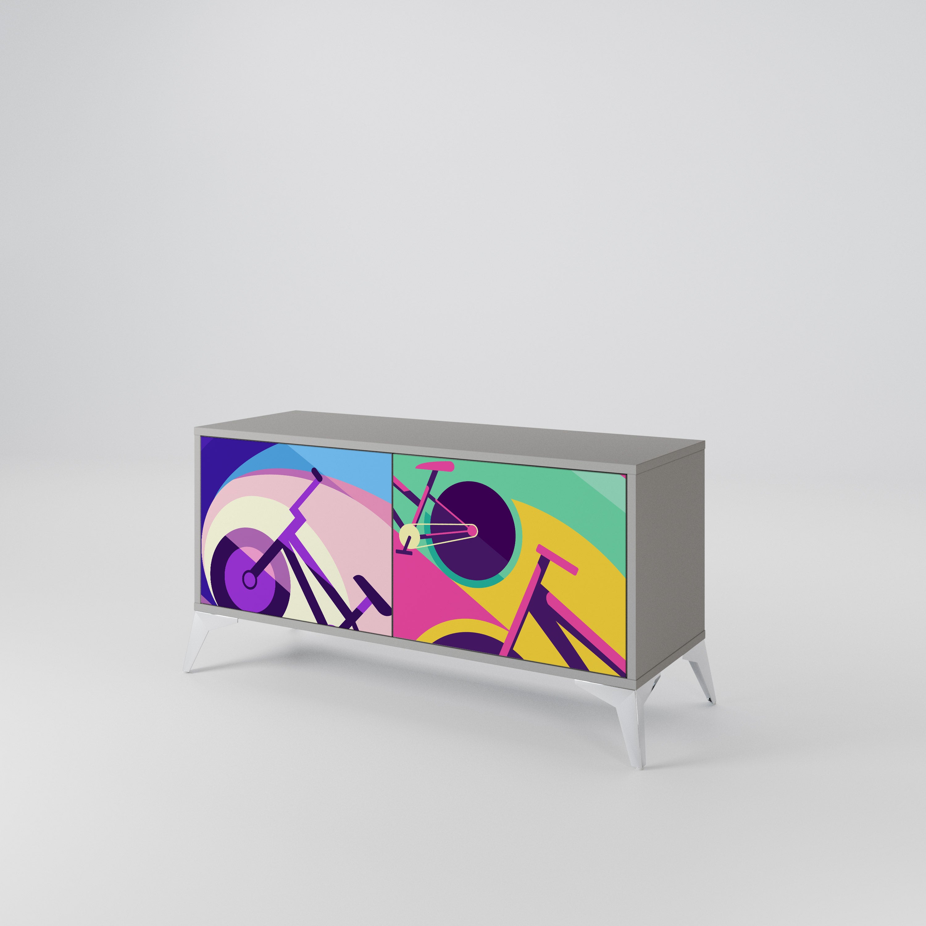 BIKE DREAMS Compact 2-Door TV Cabinet