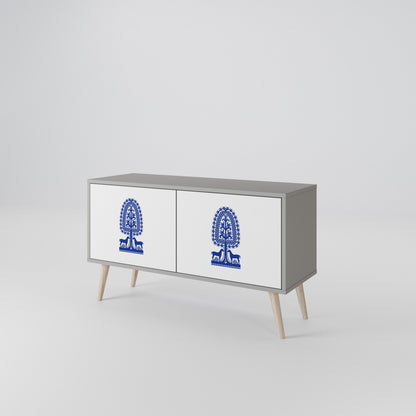 POLISH FOLK ART Kompaktní dvoudveřový TV stolek