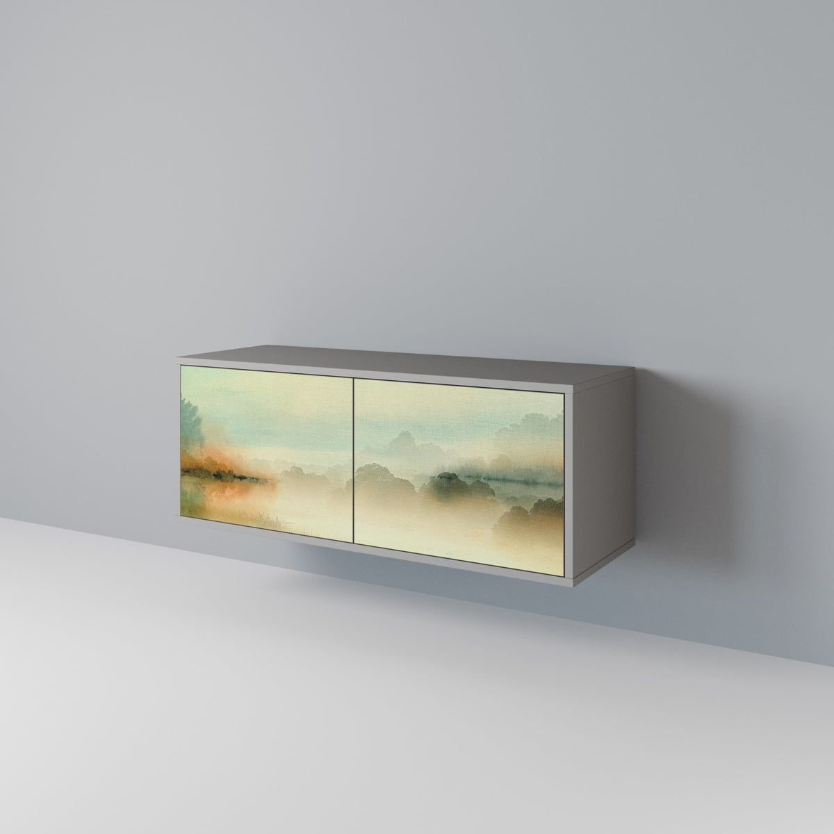 MORNING BY THE LAKE Kompaktní dvoudveřový TV stolek