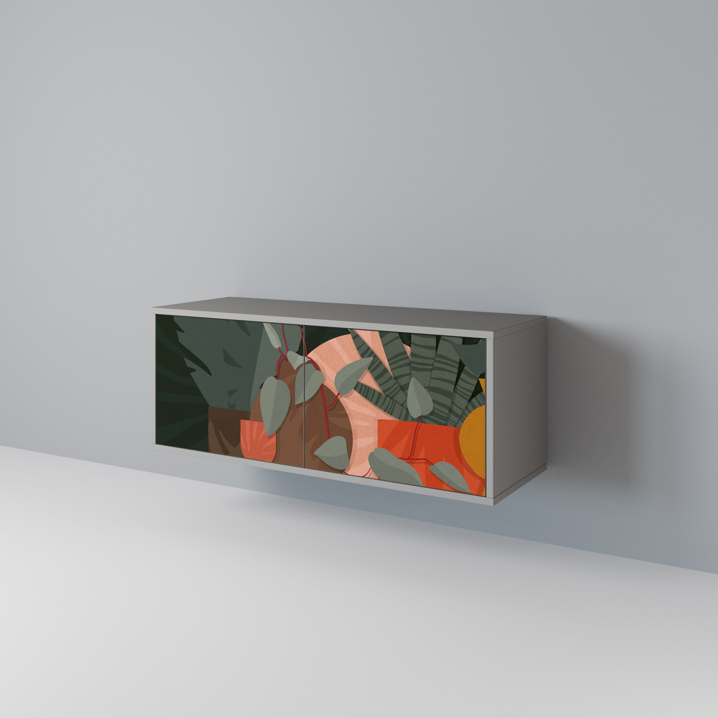 TROPICAL COMPOSITION Compact 2-Door TV Cabinet