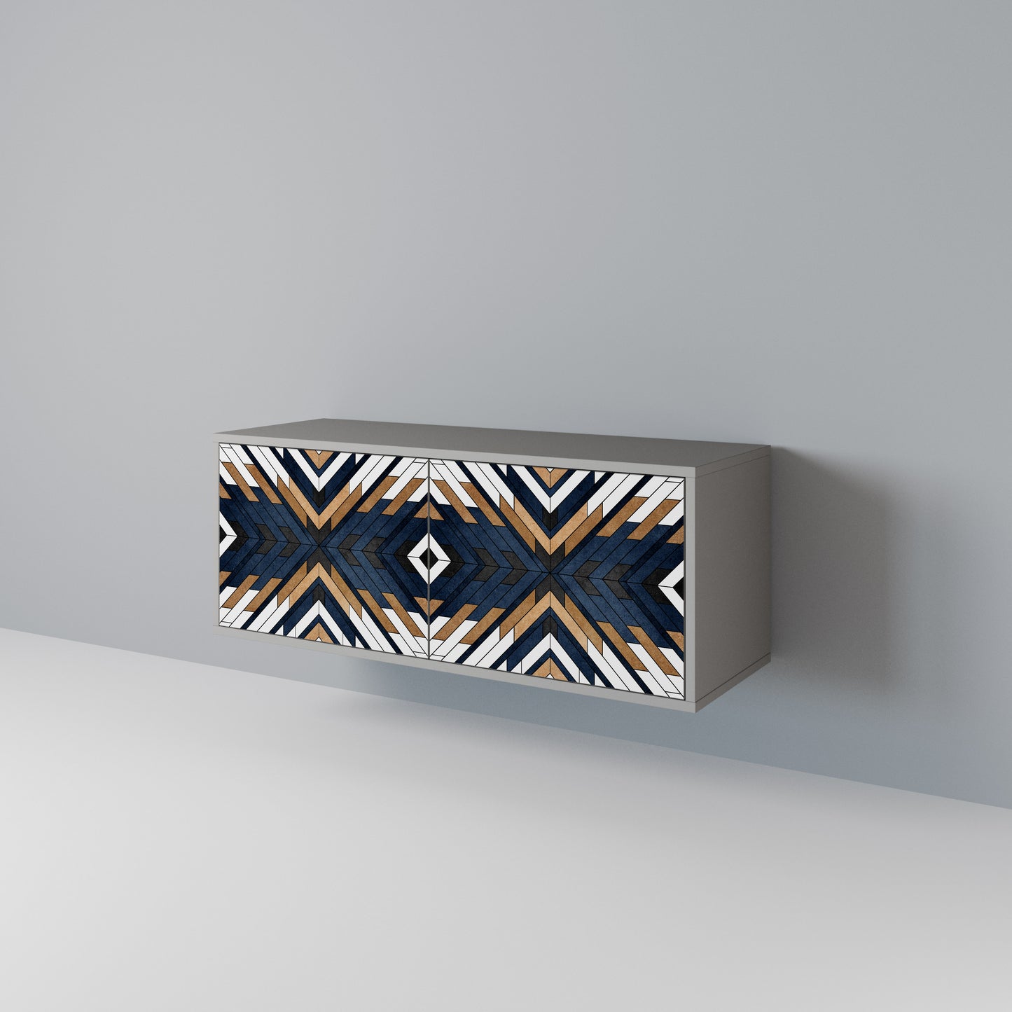 ARTFUL GEOMETRY Kompaktní dvoudveřový TV stolek