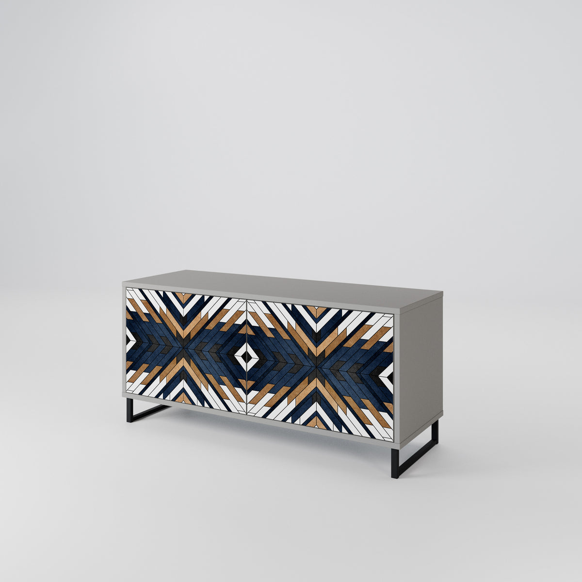 ARTFUL GEOMETRY Kompaktní dvoudveřový TV stolek
