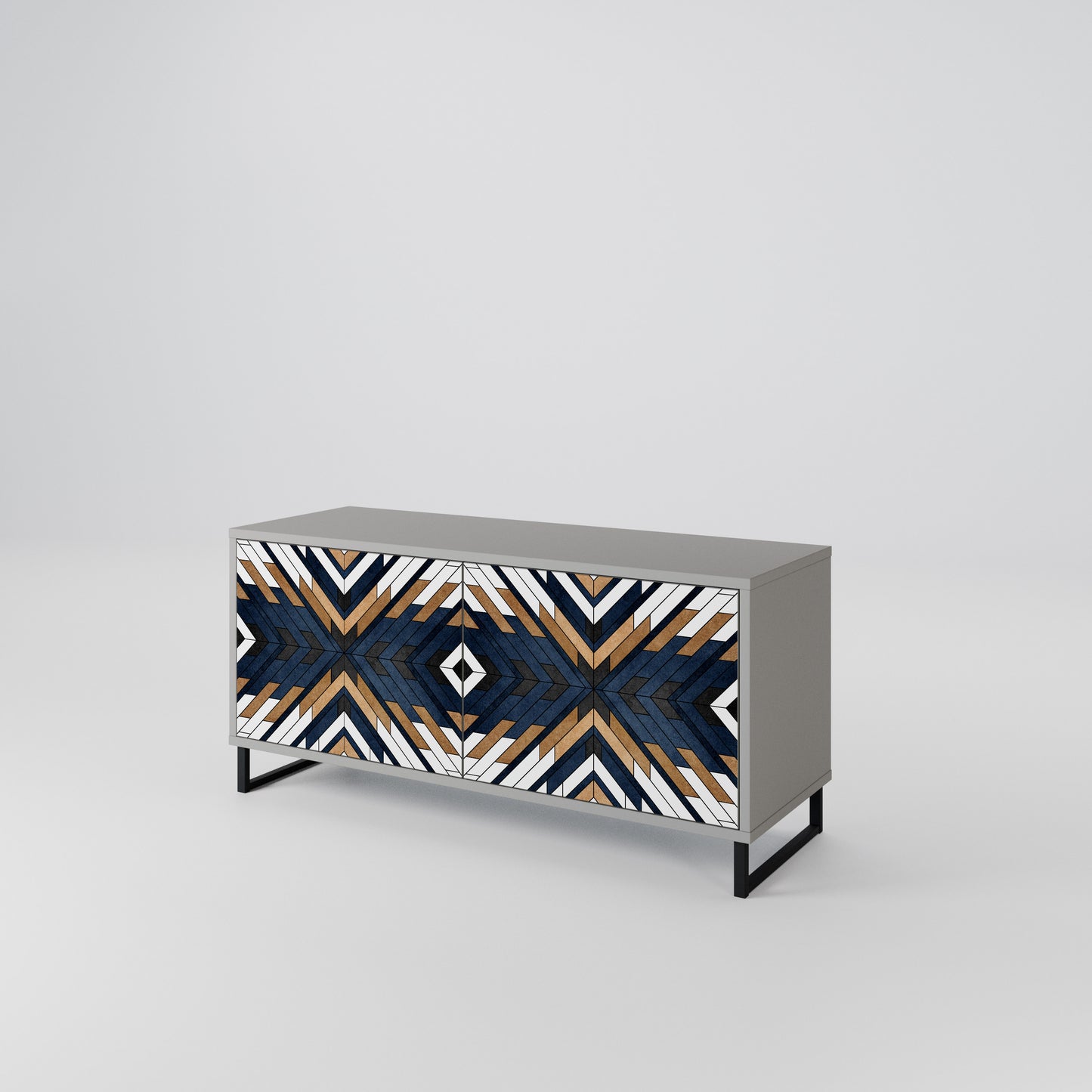 ARTFUL GEOMETRY Kompaktní dvoudveřový TV stolek