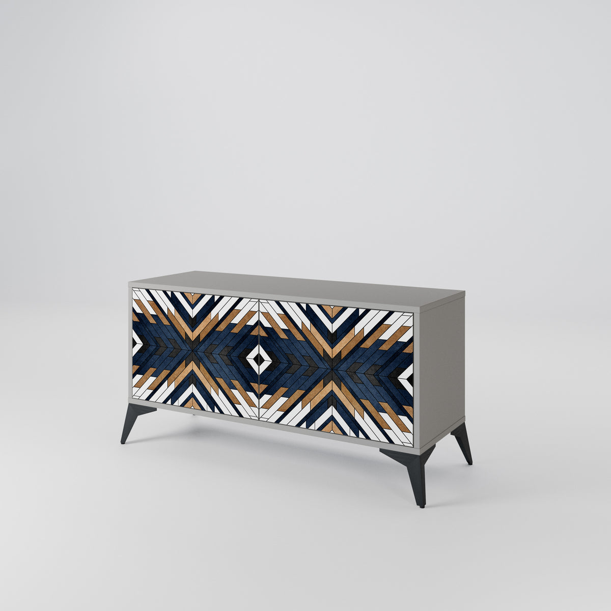 ARTFUL GEOMETRY Kompaktní dvoudveřový TV stolek