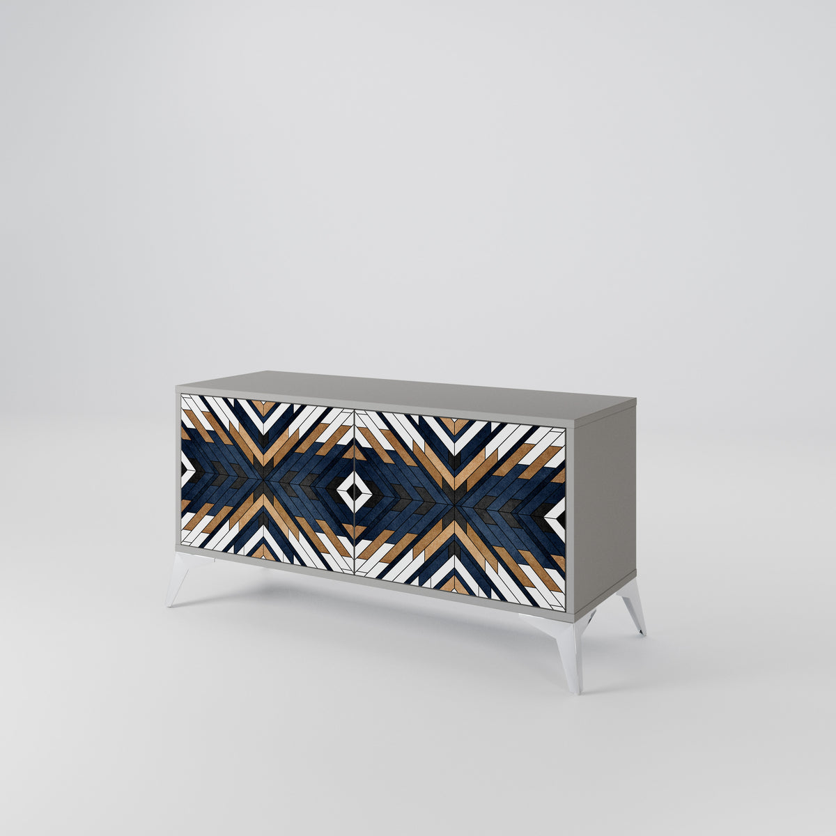 ARTFUL GEOMETRY Kompaktní dvoudveřový TV stolek