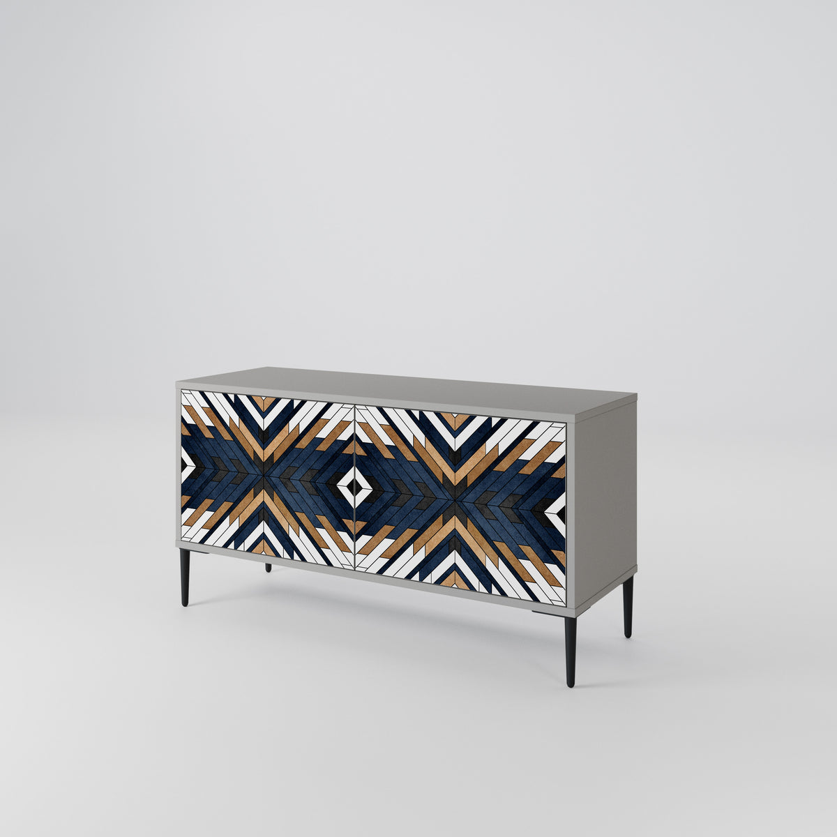 ARTFUL GEOMETRY Kompaktní dvoudveřový TV stolek