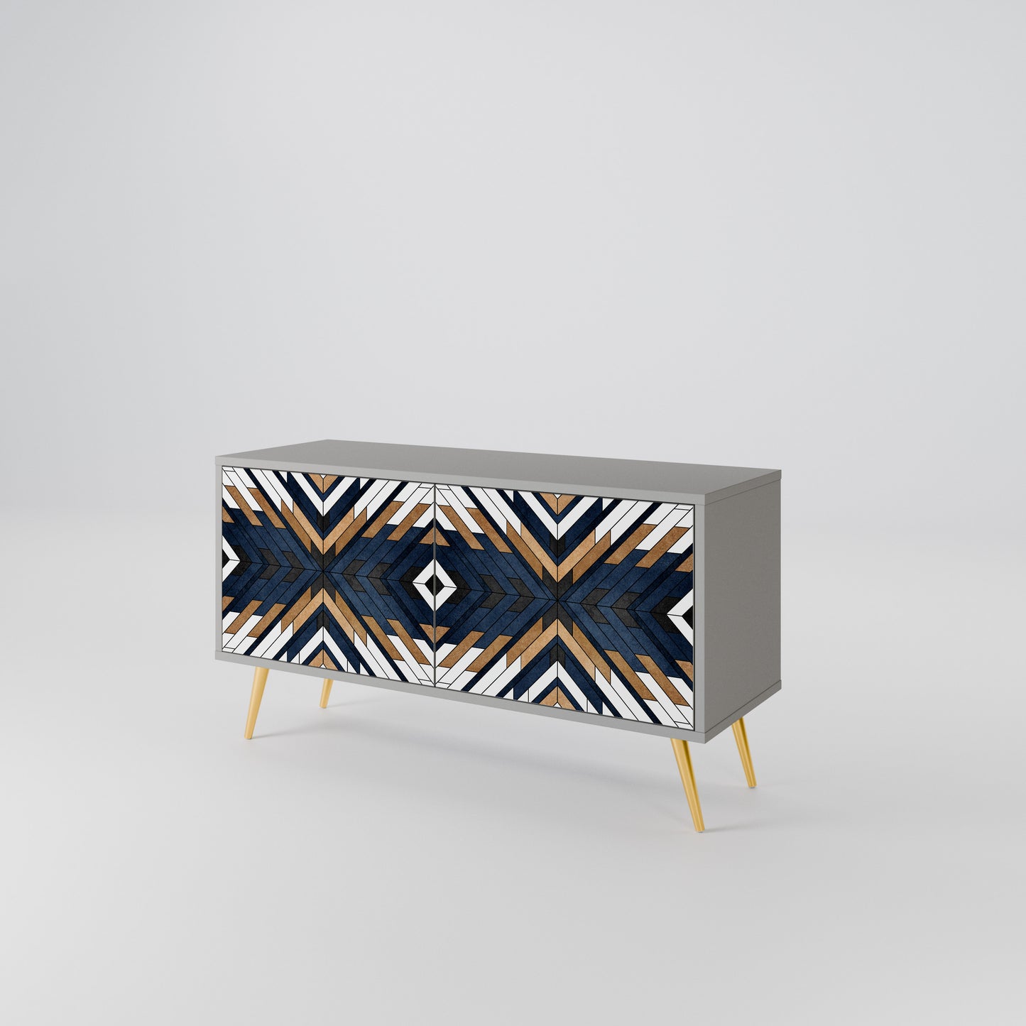 ARTFUL GEOMETRY Kompaktní dvoudveřový TV stolek